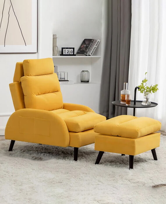 Reclining Accent Chair with an Ottoman 13 1