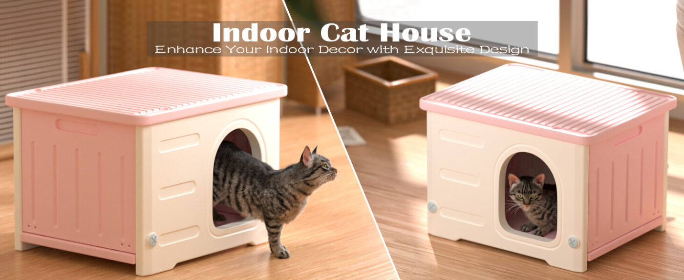 Weatherproof Outdoor Cat House with Detachable Pad 1