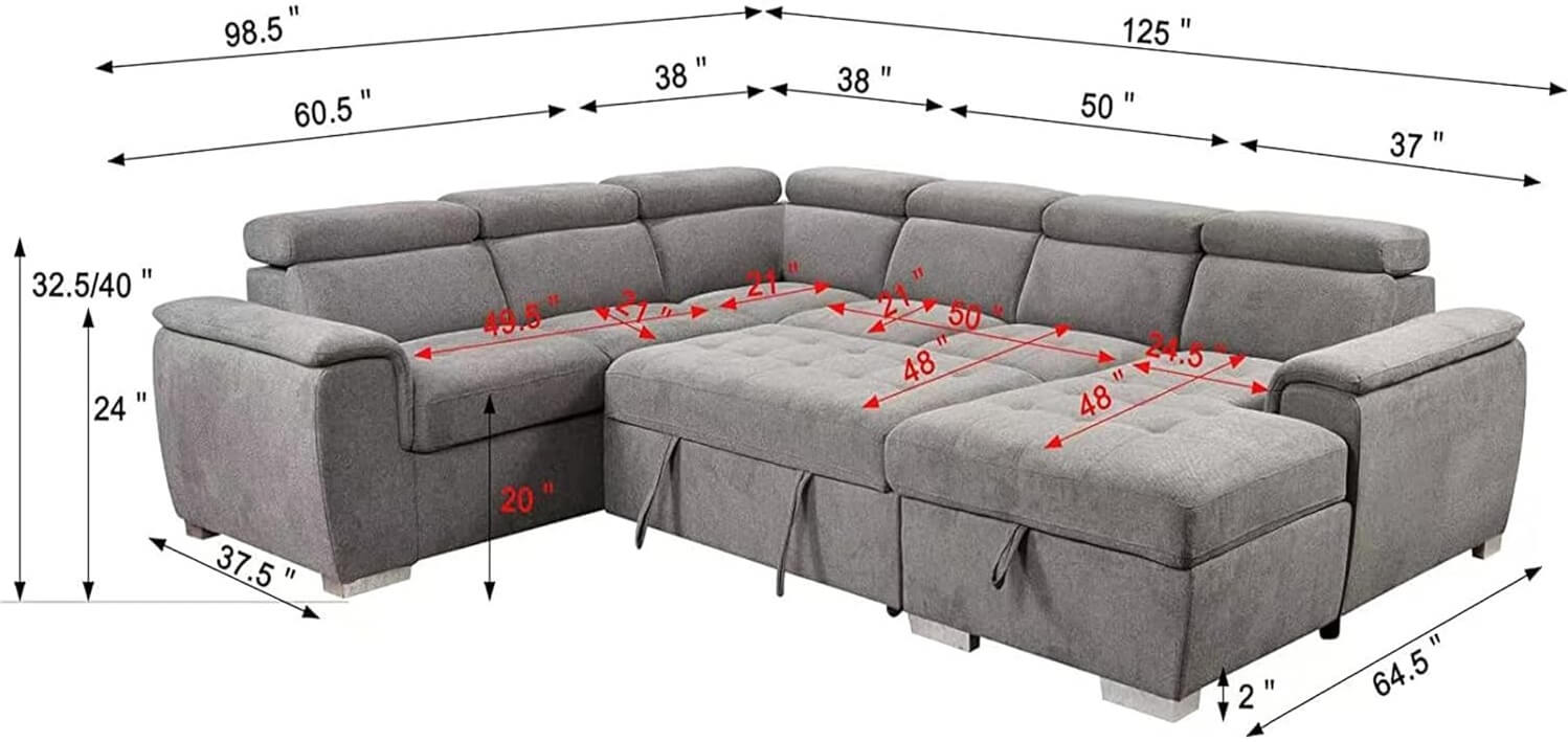 7 seat U Shaped Sectional Sofa 1