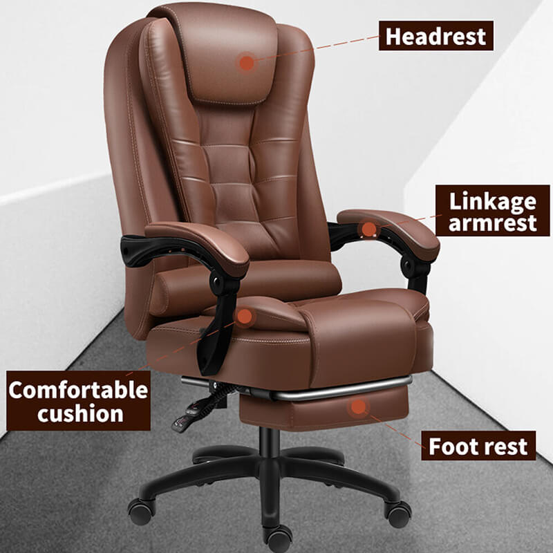 Ergonomic Executive Office Chair Leather Working Chair 4