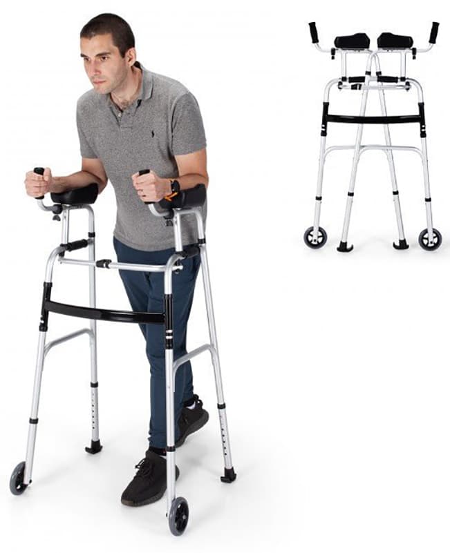 Rpd8premium heavy duty aluminum folding walker with wheels and arm support 239823 1800x1800 副本