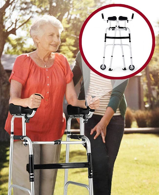 bvA3premium heavy duty aluminum folding walker with wheels and arm support