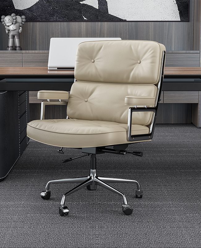 Genuine Leather Armchair Swivel Office Chair 1