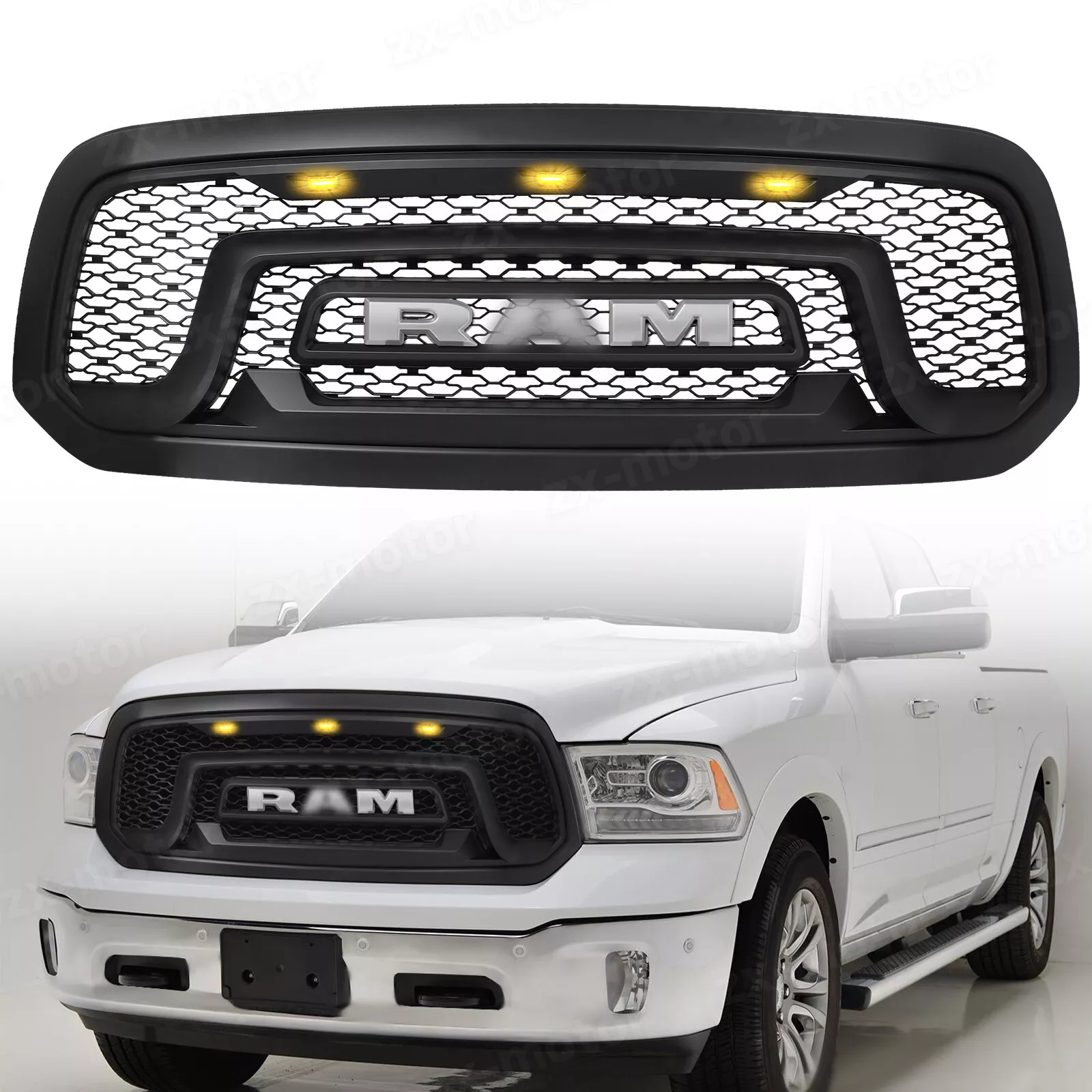 Compatible for 2013 2014 2015 2016 2017 2018 Ram 1500 Grill Ram Grille Guard With Letter