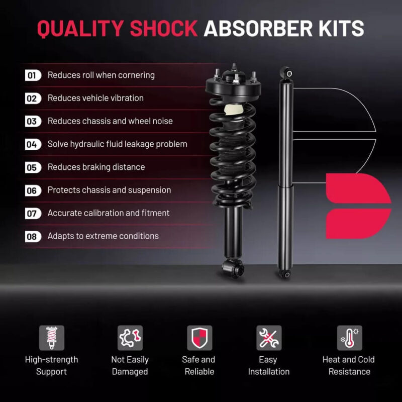 4WD Front Struts + Rear Shock Absorbers For Ford 2009-2013 F150 Shocks-black