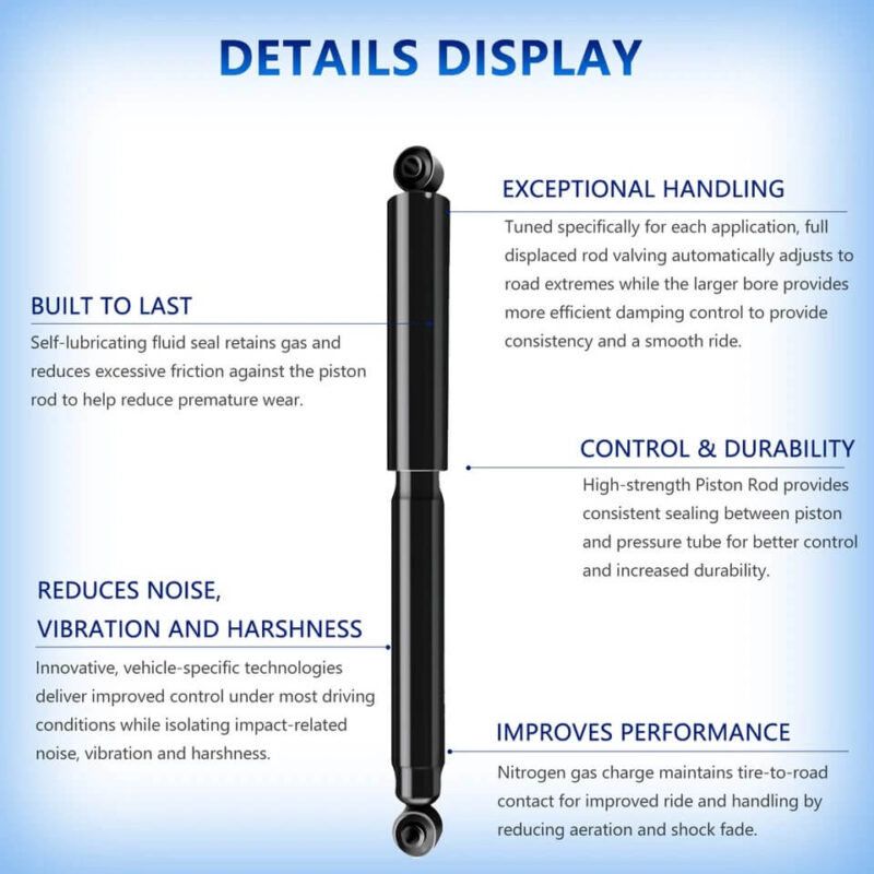Front & Rear Shock Absorbers for 2002-2004 Dodge Ram 1500 Shocks 4WD-BLACK