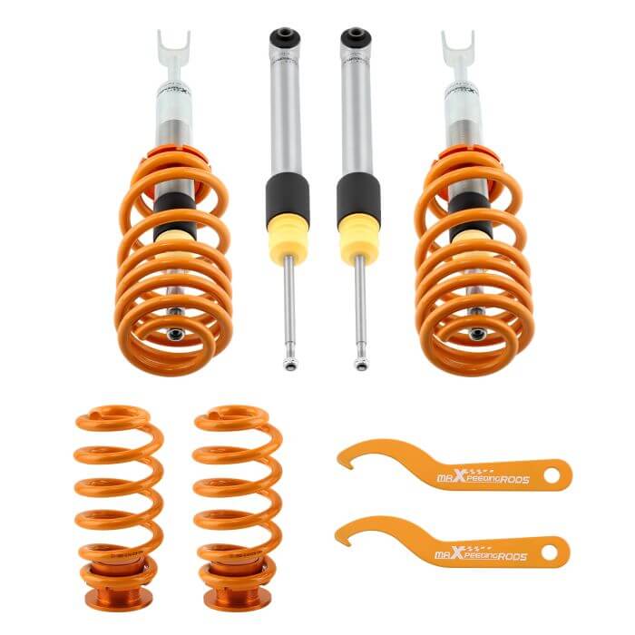 Adjustable Coilovers Kit For 2002-2008 Audi A4 Shocks B6/B7/8E - ORANGE