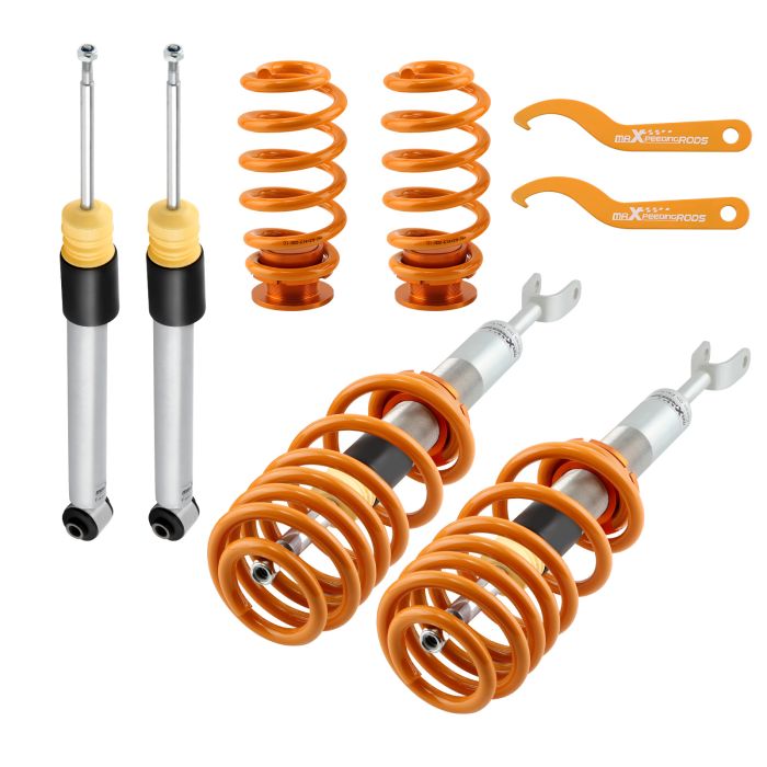 Adjustable Coilovers Kit For 2002-2008 Audi A4 Shocks B6/B7/8E - ORANGE
