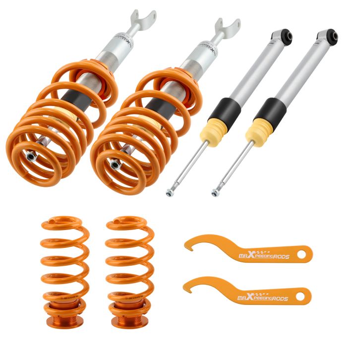 Adjustable Coilovers Kit For 2002-2008 Audi A4 Shocks B6/B7/8E - ORANGE