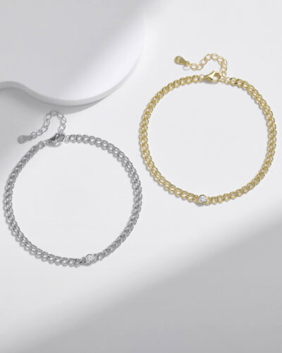 0.1 Karat Moissanite Bracelets with 14K Gold Plated
