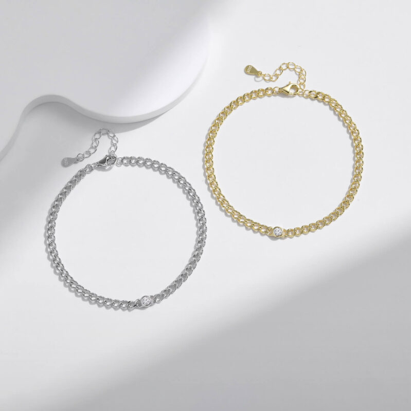 0.1 Karat Moissanite Bracelets with 14K Gold Plated