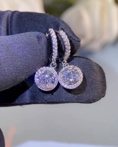 Vaihtoehtoinen näkymä 1 Carat Moissanite Earrings with 925 Sterling Silver:stä