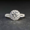 1ct Moissanite Ring with Round Flower Design