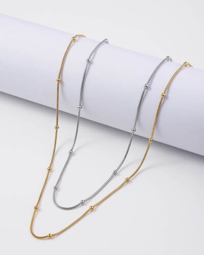 Vaihtoehtoinen näkymä 1.2mm Bead Stainless Steel Chain Bulk 18k Gold Plated:stä