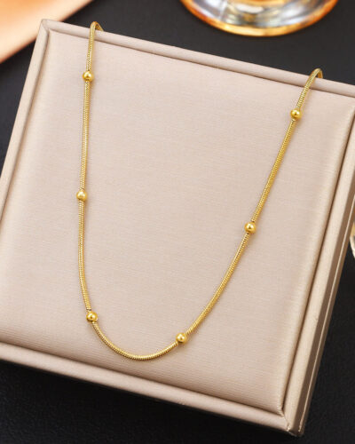 1.2mm Bead Stainless Steel Chain Bulk 18k Gold Plated