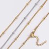1.2mm Bead Chain Stainless Steel Bulk 18 Gold Plated 6