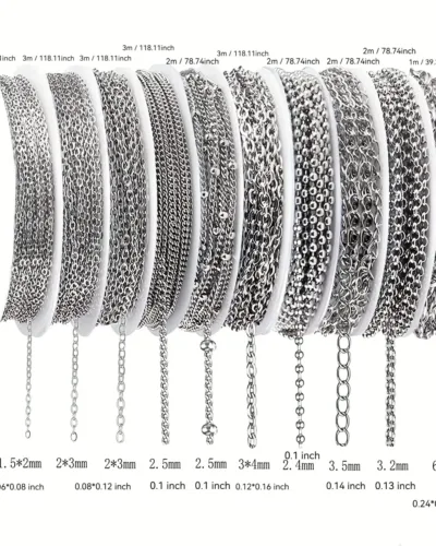 Vaihtoehtoinen näkymä 10 Roll 74ft Bulk Stainless Steel Chain for Jewelry Making DIY:stä