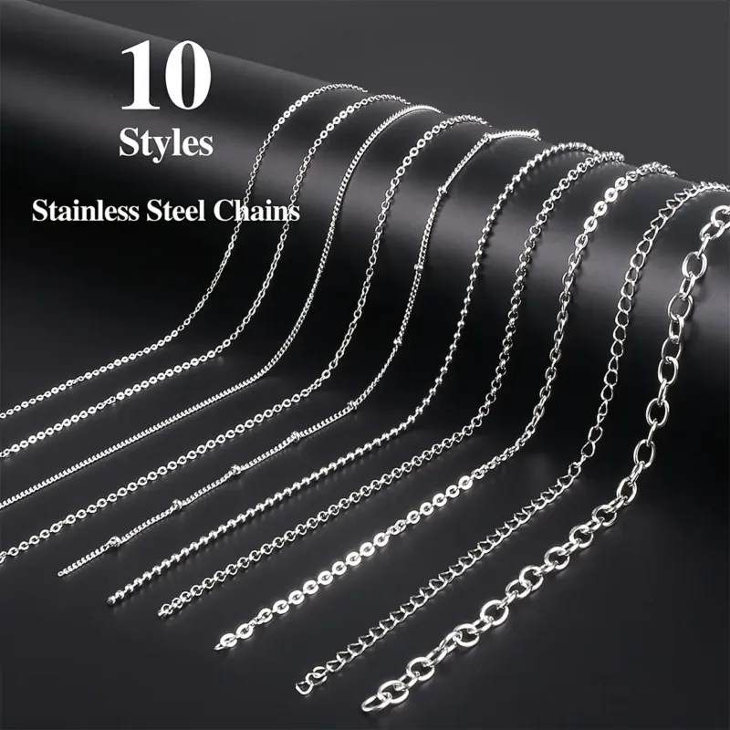 10 Roll 74ft Bulk Stainless Steel Chain for Jewelry Making DIY 2