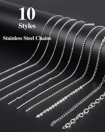 10 Roll 74ft Bulk Stainless Steel Chain for Jewelry Making DIY