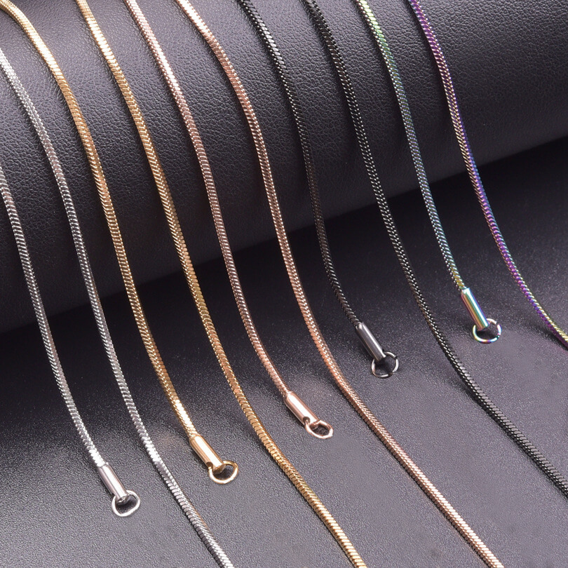 Alternative view of 10pcs 1.5MM Chic Stainless Steel Snake Chains Wholesale