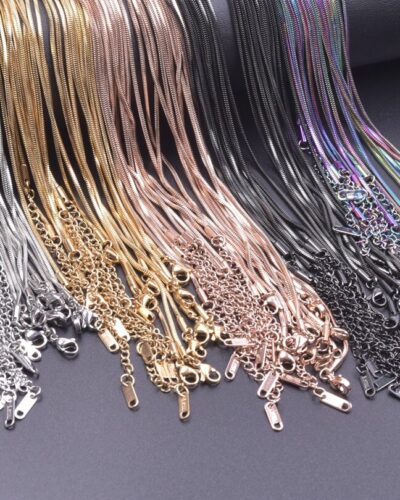 10pcs 1.5MM Chic Stainless Steel Snake Chains Wholesale (3)
