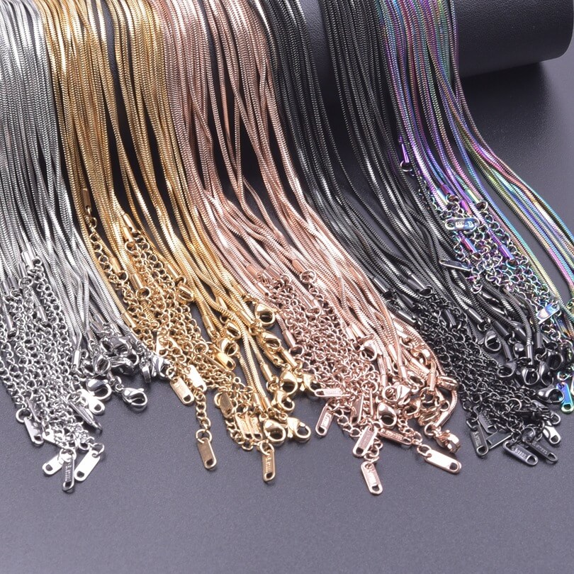 10pcs 1.5MM Chic Stainless Steel Snake Chains Wholesale (3)