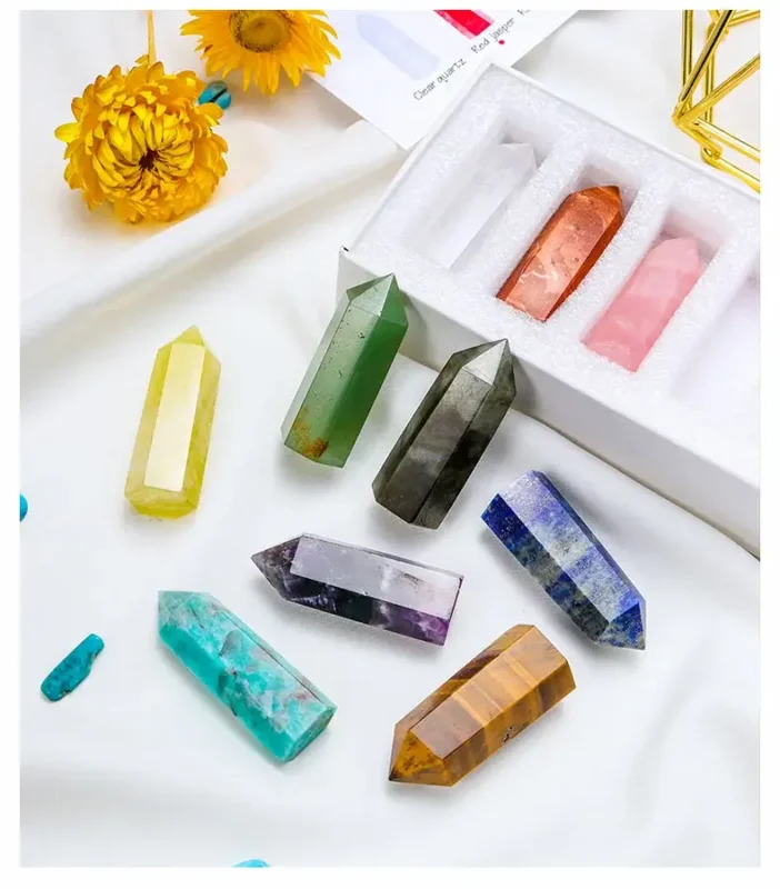10pcs Crystal Tower Gift Set Crystals Point Meditation Home Decor 1