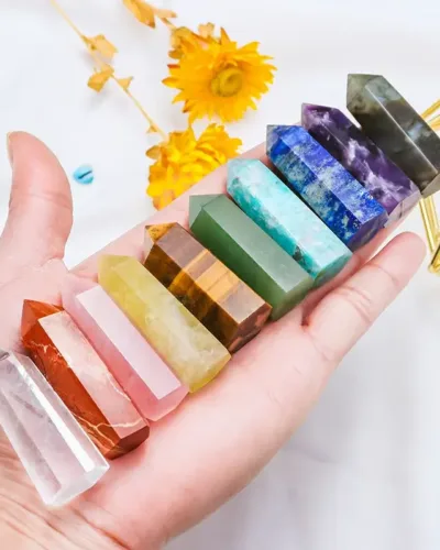 Alternatief beeld van 10pcs Crystal Tower Gift Set Crystals Point Meditation Home Decor