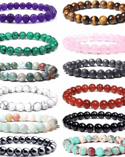 12Pcs Healing Crystal Beaded Bracelets Wholesale