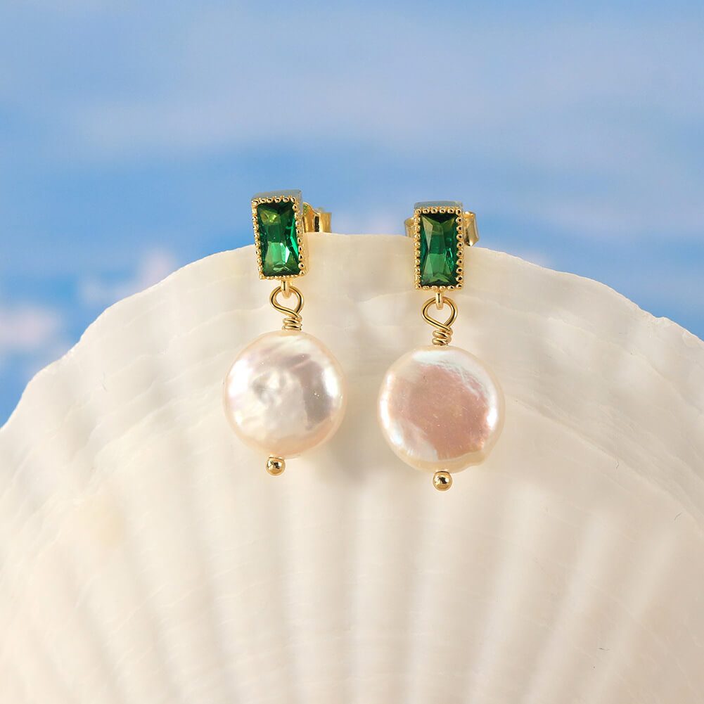 14K Gold-plated 925 Sterling Silver Freshwater Pearl Drop Earrings - Image 7