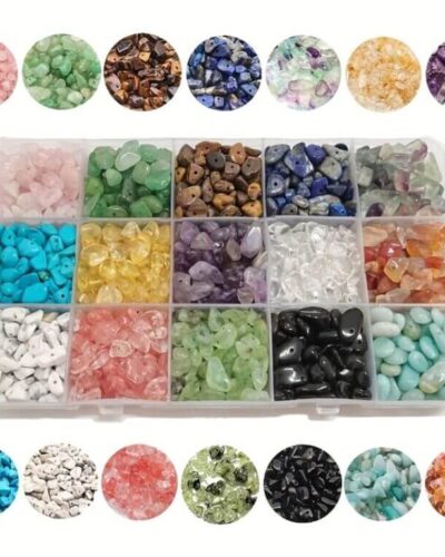 15 Types Gemstone Bead Chips Wholesale Box Jewelry Making (1)