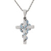18K Gold Plated Cross with Snake Necklace Zircon Diamond (3)