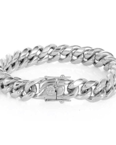 18MM 18K Gold Plated Miami Cuban Link Dragon Wholesale Head Buckle-silvery