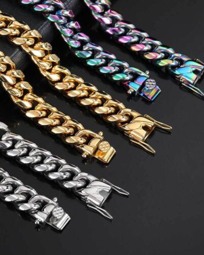 18MM 18K Gold Plated Miami Cuban Link Dragon Wholesale Head Buckle-gold