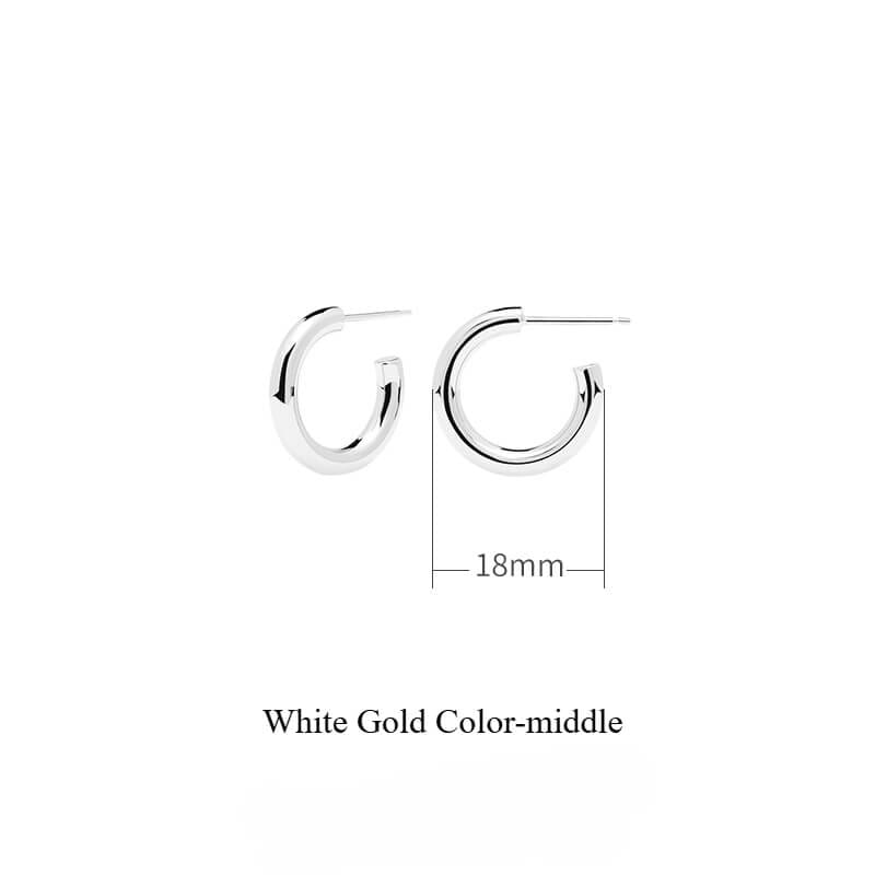 18k Gold Over Sterling Silver Hoop Earrings - Image 9