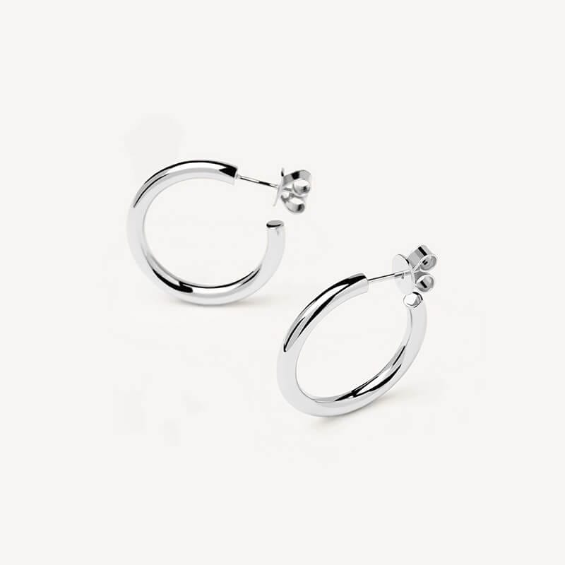 18k Gold Over Sterling Silver Hoop Earrings - Image 11