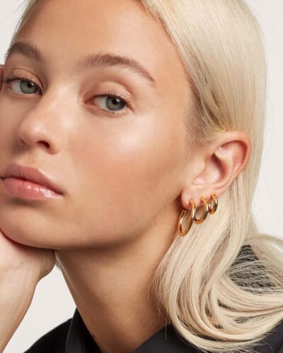 18k Gold Over Sterling Silver Hoop Earrings Wholesale 11