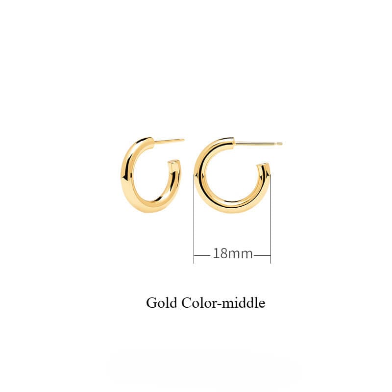 18k Gold Over Sterling Silver Hoop Earrings - Image 6