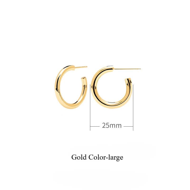 18k Gold Over Sterling Silver Hoop Earrings - Image 7