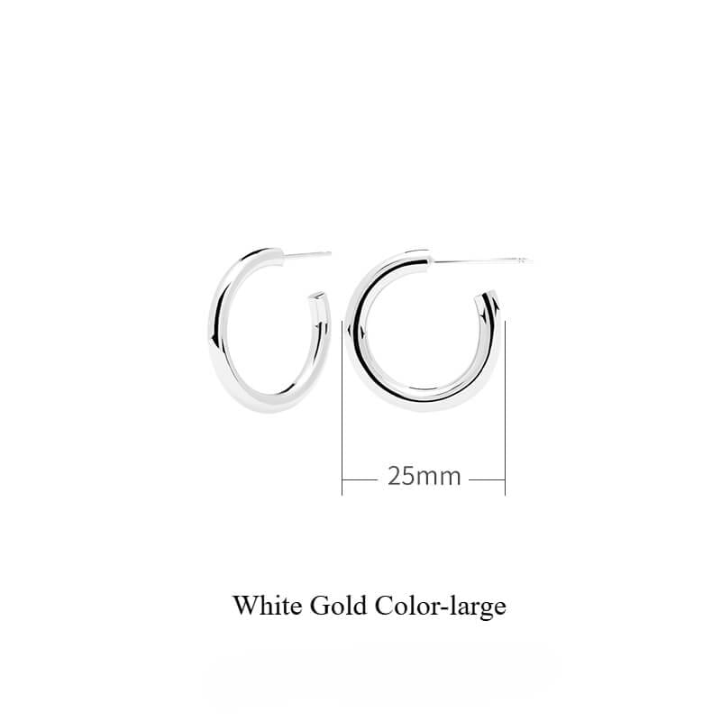 18k Gold Over Sterling Silver Hoop Earrings - Image 10