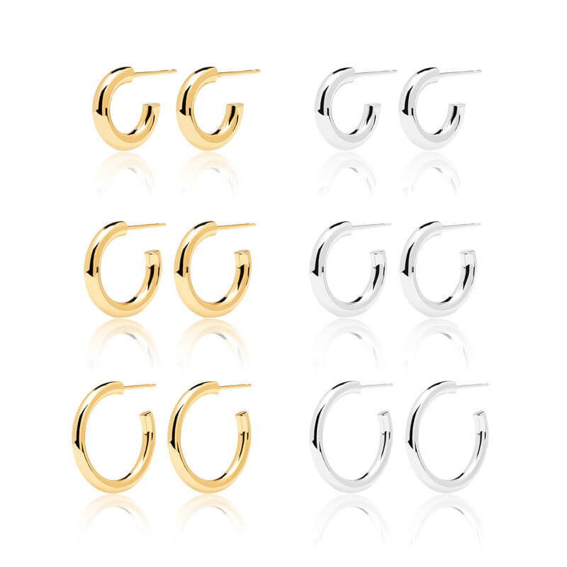 18k Gold Over Sterling Silver Hoop Earrings Wholesale show