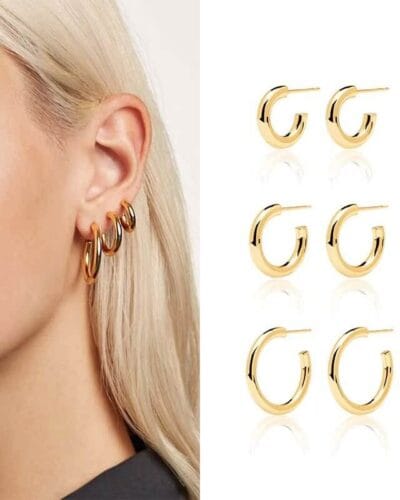18k Gold Over Sterling Silver Hoop Earrings Wholesale