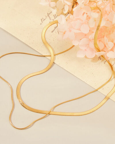 18k Gold Plated Double Layer Snake Chain Stainless Steel Wholesale (1)