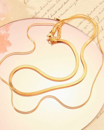 18k Gold Plated Double Layer Snake Chain Stainless Steel Wholesale 4