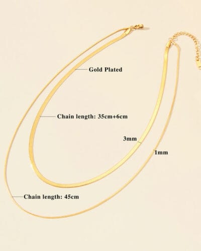 18k Gold Plated Double Layer Snake Chain Stainless Steel Wholesale 5