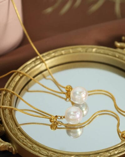 18k Plated Stainless Steel Metal Chain with Pearl 1