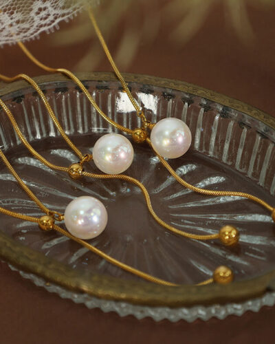 Vue alternative de 18K Gold Plated Stainless Steel Metal Chain with Pearl