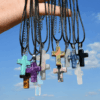 Healing Crystal Cross Pendant Crystal Necklace