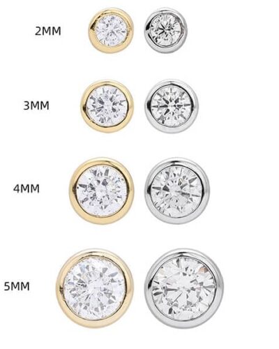 2-5mm 925 Sterling Silver Cubic Zirconia Stud Earrings Wholesale (1)