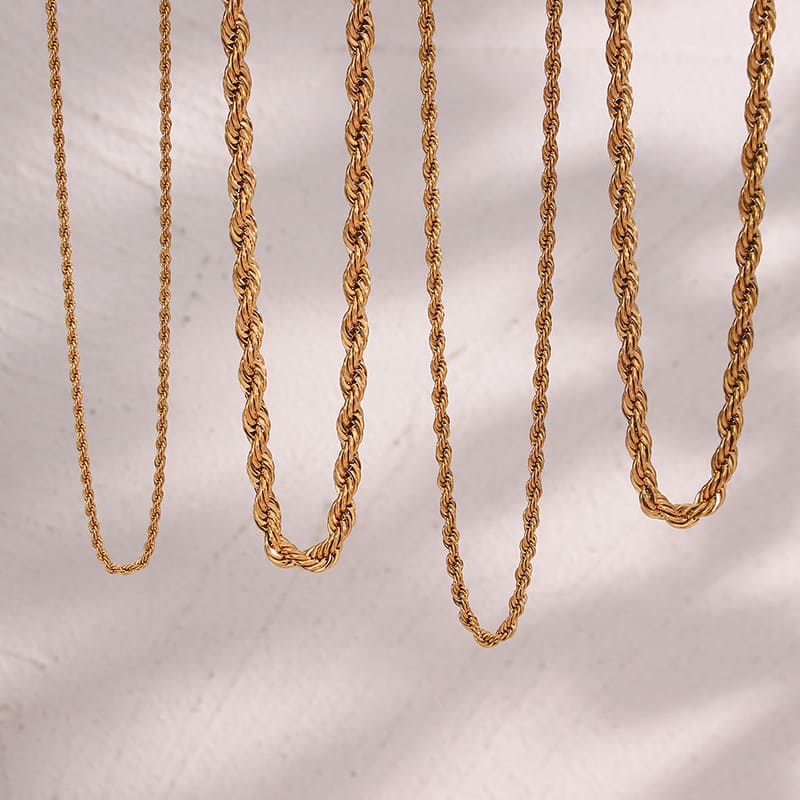 2-8MM18K Gold Plated Stainless Steel Rope Chains Wholesale (5)